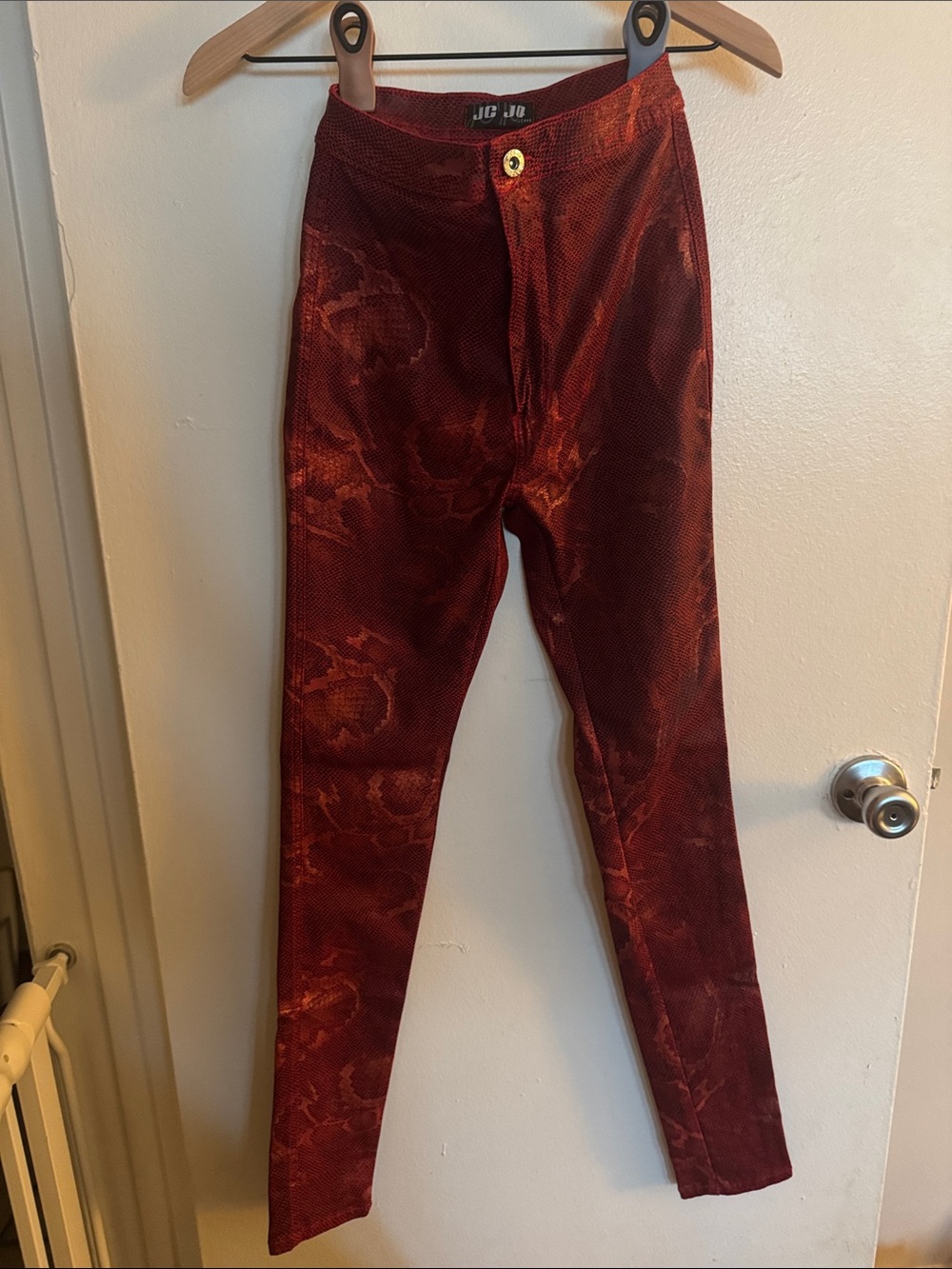 JC & JQ Red Snakeskin Patterned Pants